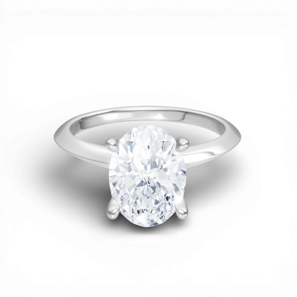 Marlene oval lab diamond engagement ring in 14k white gold