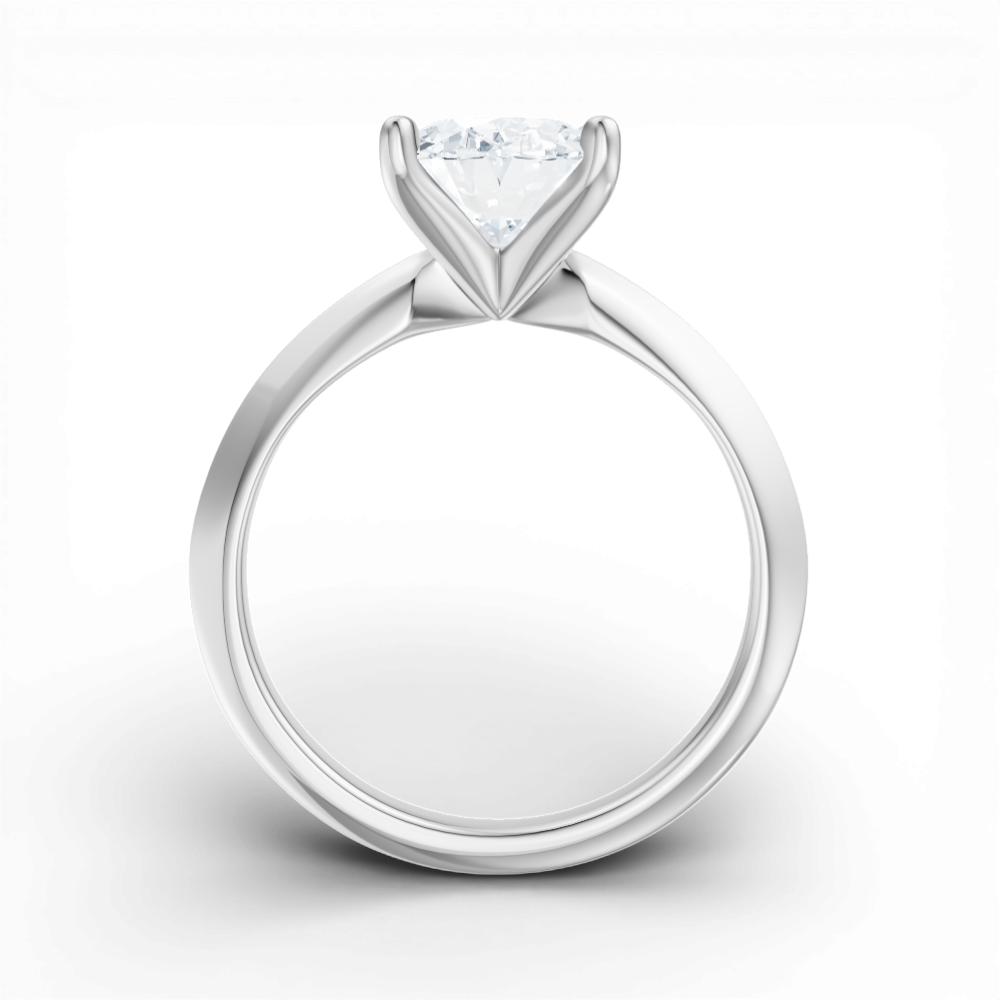 Marlene oval lab diamond engagement ring in 14k white gold - view 2