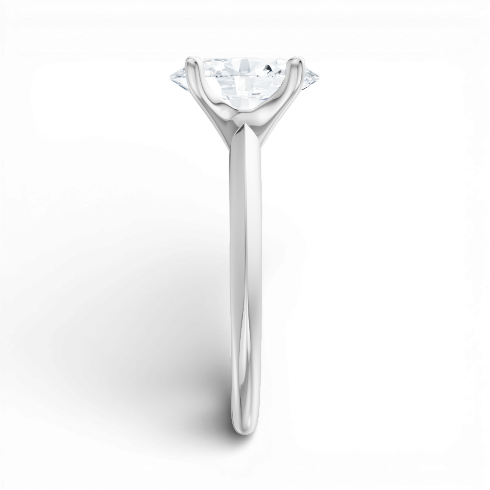 Marlene oval lab diamond engagement ring in 14k white gold - view 4