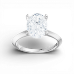 Marlene oval lab diamond engagement ring in 14k white gold - view 5