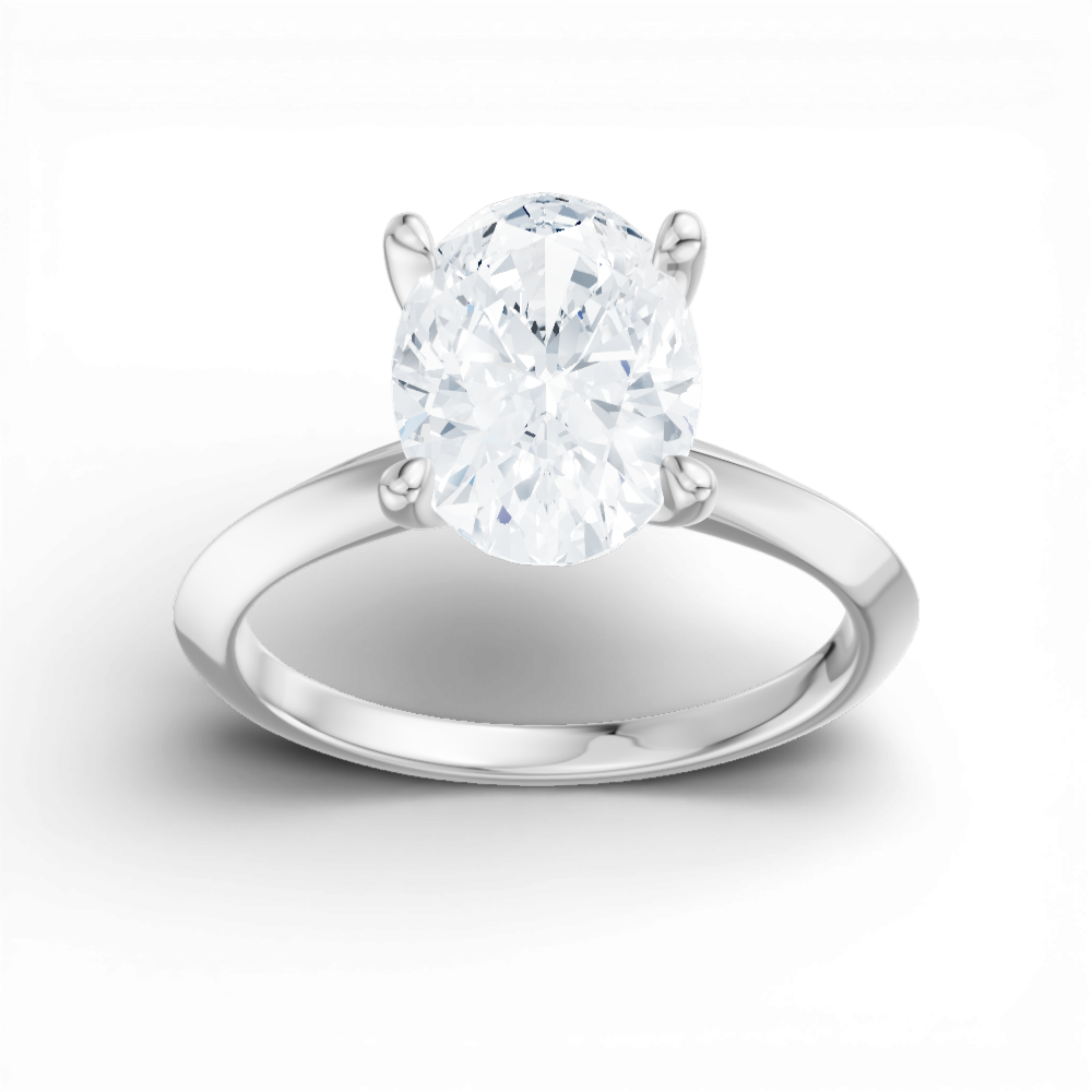 Marlene oval lab diamond engagement ring in platinum - view 5