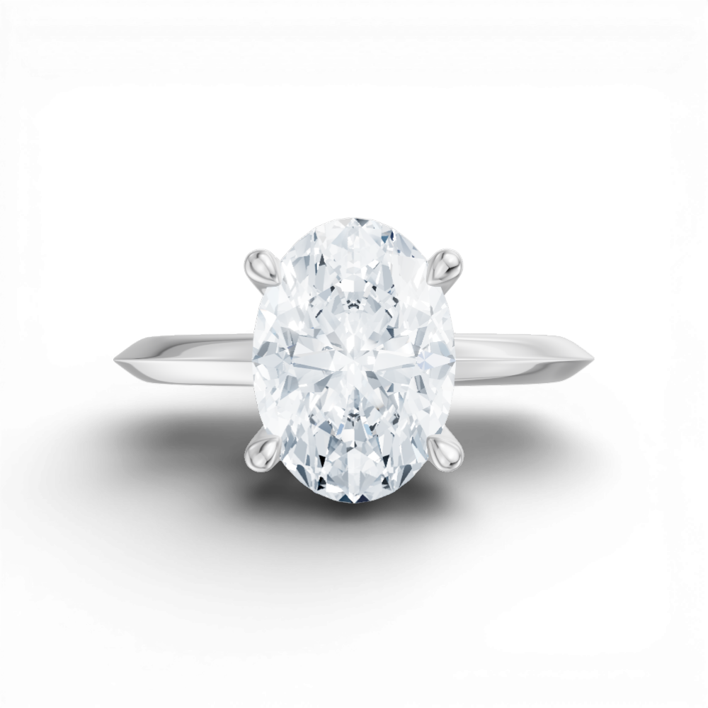 Marlene oval lab diamond engagement ring in 18k white gold - view 6