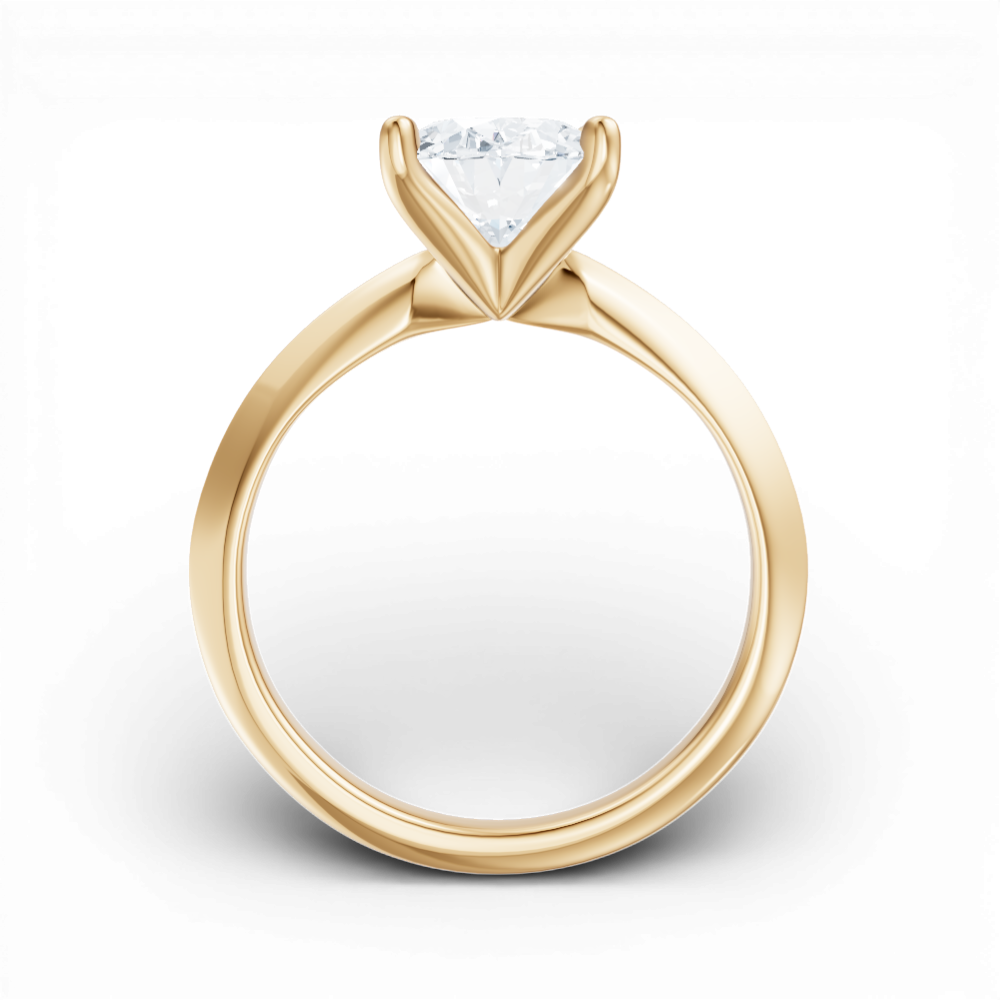 Marlene oval lab diamond engagement ring in 18k yellow gold - view 2