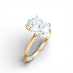 Marlene oval lab diamond engagement ring in 18k yellow gold - view 3