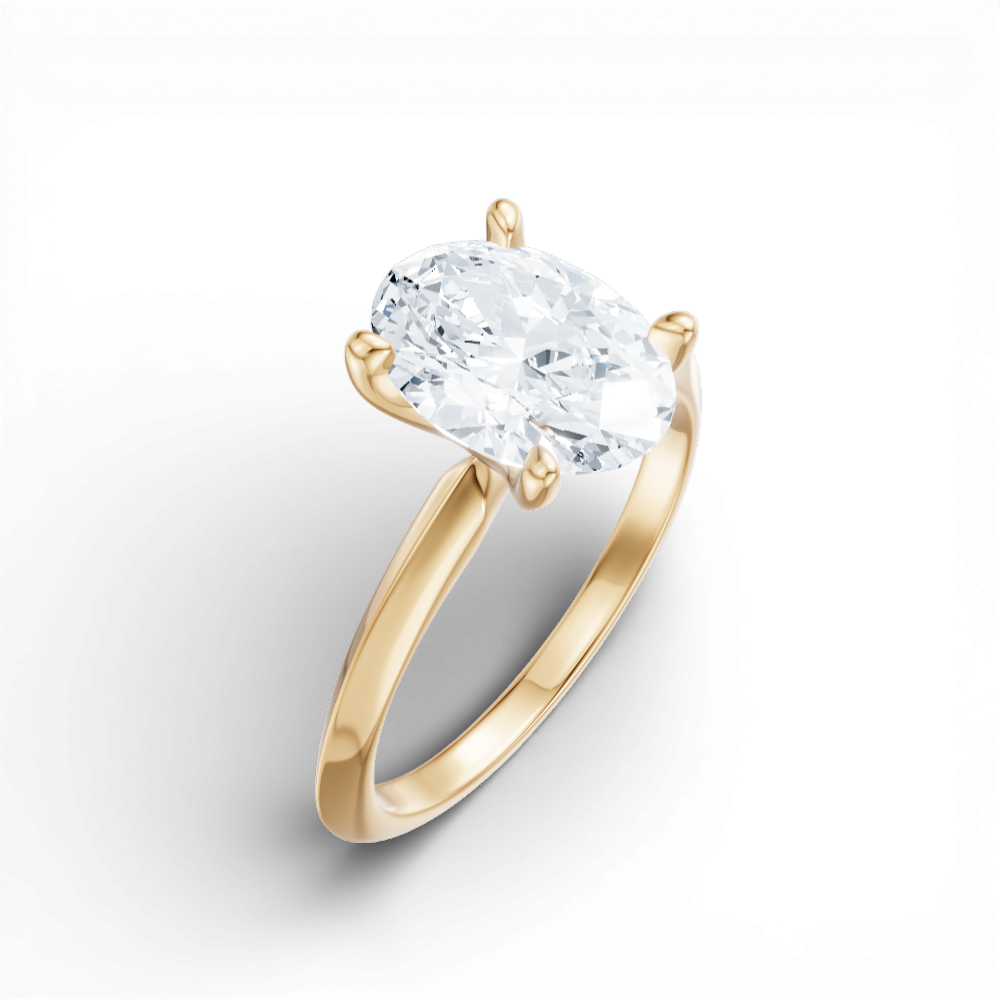 Marlene oval lab diamond engagement ring in 18k yellow gold - view 3