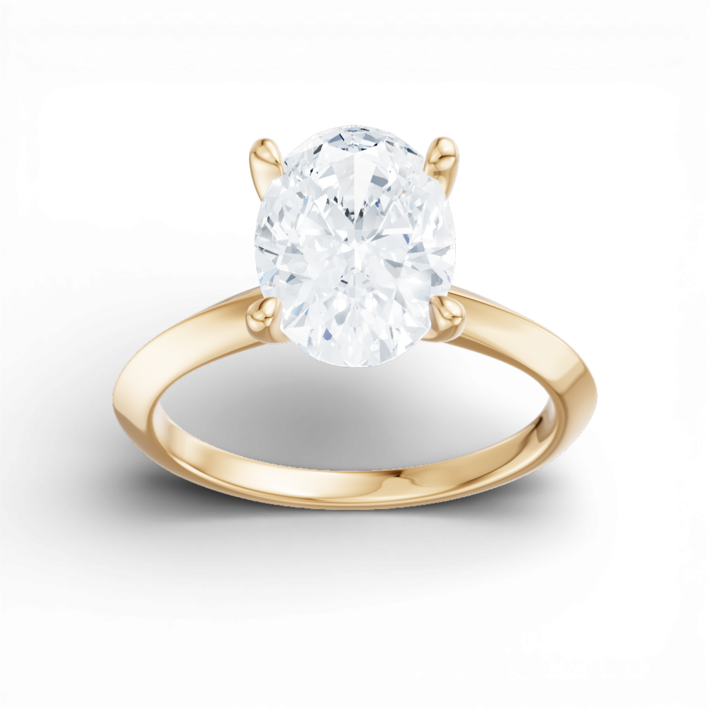 Marlene oval lab diamond engagement ring in 18k yellow gold - view 5