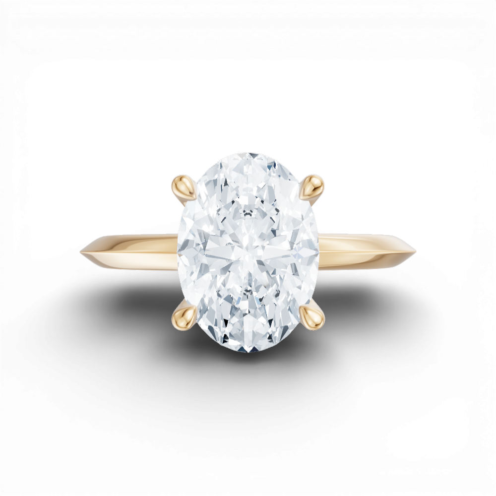 Marlene oval lab diamond engagement ring in 14k yellow gold - view 6