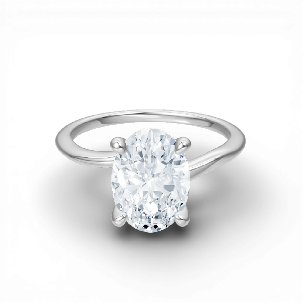 Miranda oval lab diamond engagement ring in 14k white gold