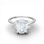 Miranda oval lab diamond engagement ring in 18k white gold