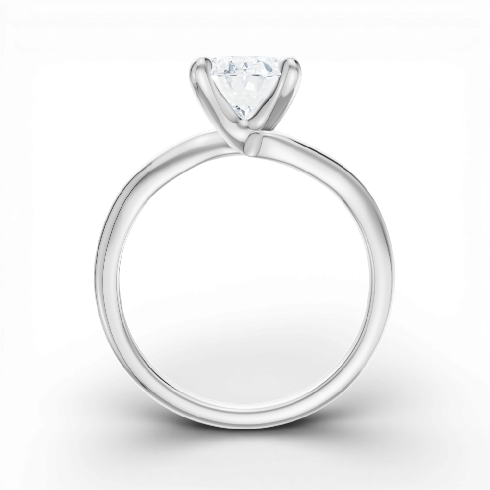 Miranda oval lab diamond engagement ring in 14k white gold - view 2