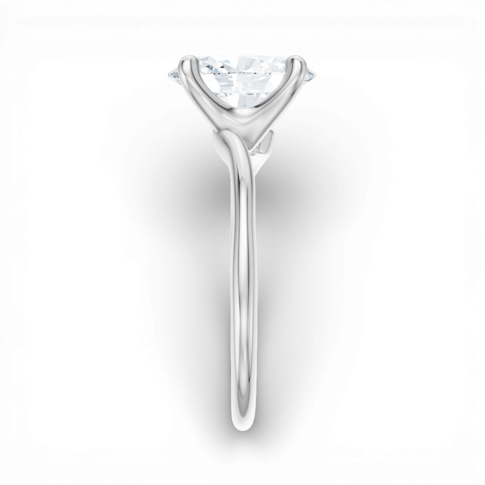 Miranda oval lab diamond engagement ring in platinum - view 4
