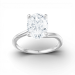 Miranda oval lab diamond engagement ring in platinum - view 5
