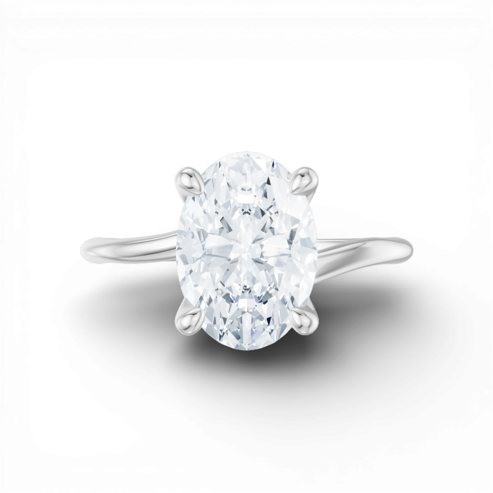 Miranda oval lab diamond engagement ring in platinum - view 6