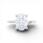 Miranda oval lab diamond engagement ring in 14k white gold - view 6