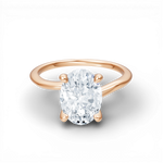 Miranda oval lab diamond engagement ring in 18k rose gold