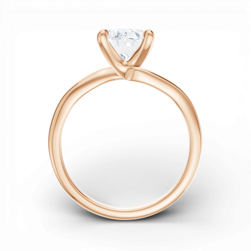 Miranda oval lab diamond engagement ring in 18k rose gold - view 2