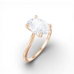 Miranda oval lab diamond engagement ring in 18k rose gold - view 3