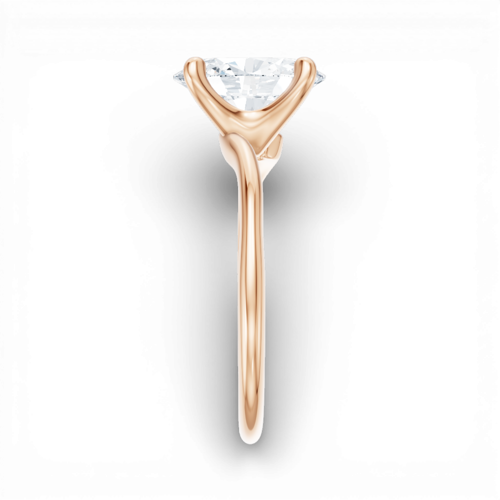 Miranda oval lab diamond engagement ring in 18k rose gold - view 4