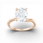 Miranda oval lab diamond engagement ring in 18k rose gold - view 5