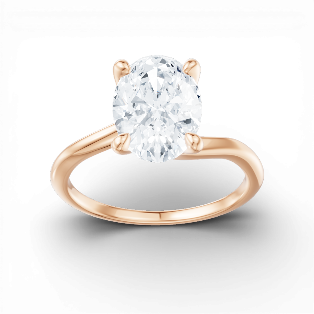 Miranda oval lab diamond engagement ring in 18k rose gold - view 5