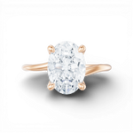 Miranda oval lab diamond engagement ring in 18k rose gold - view 6