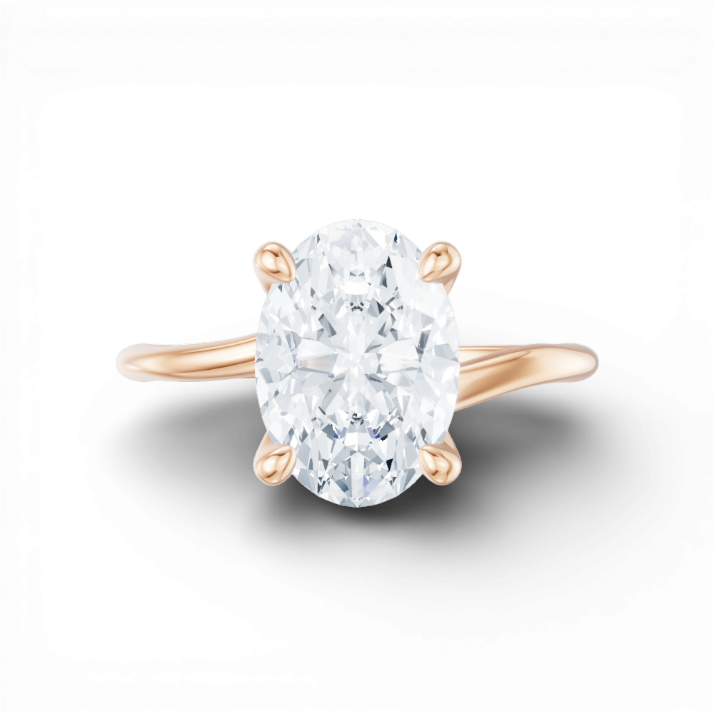 Miranda oval lab diamond engagement ring in 18k rose gold - view 6