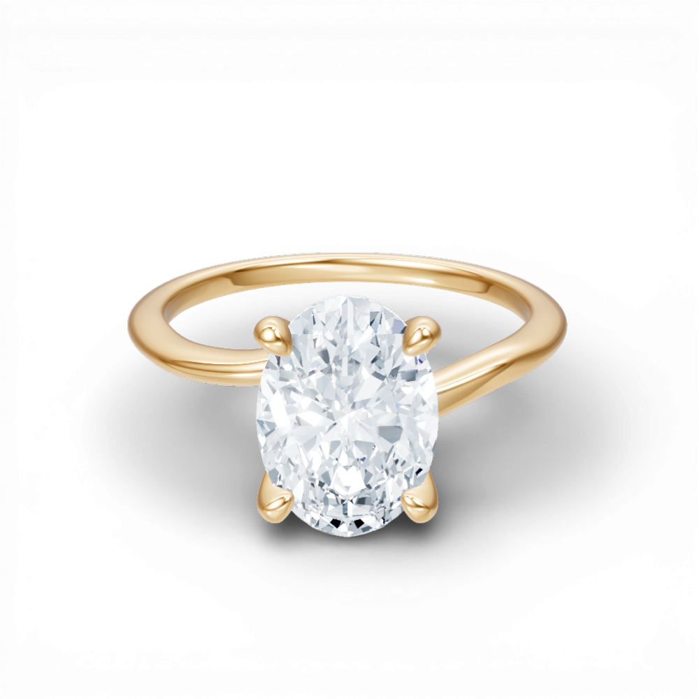 Miranda oval lab diamond engagement ring in 14k yellow gold