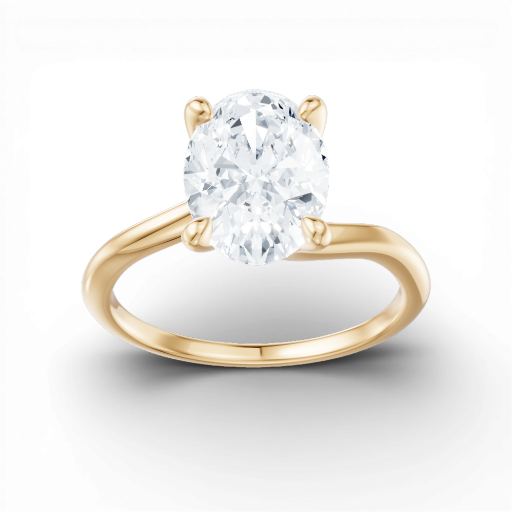 Miranda oval lab diamond engagement ring in 14k yellow gold - view 5