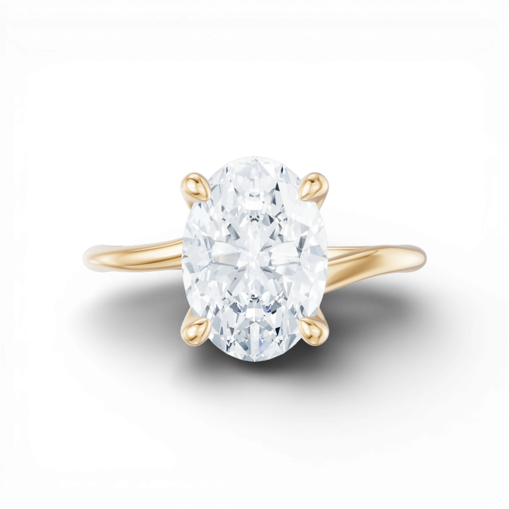 Miranda oval lab diamond engagement ring in 18k yellow gold - view 6