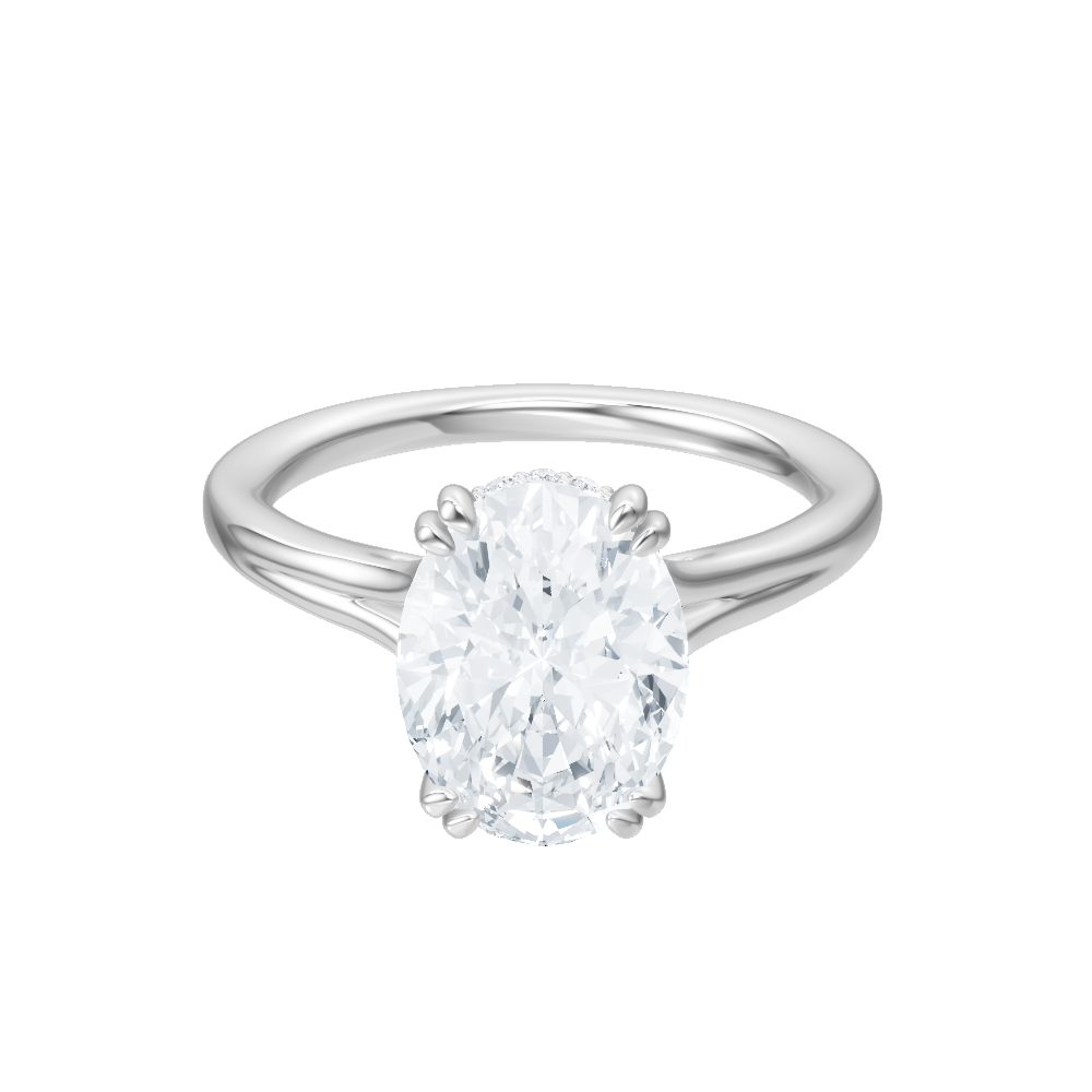 Valerie oval lab diamond engagement ring in 14k white gold