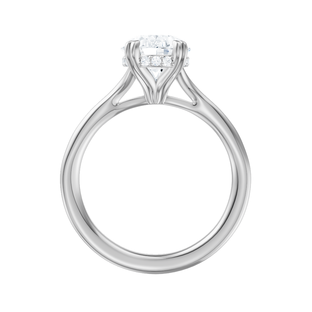 Valerie oval lab diamond engagement ring in 18k white gold - view 2