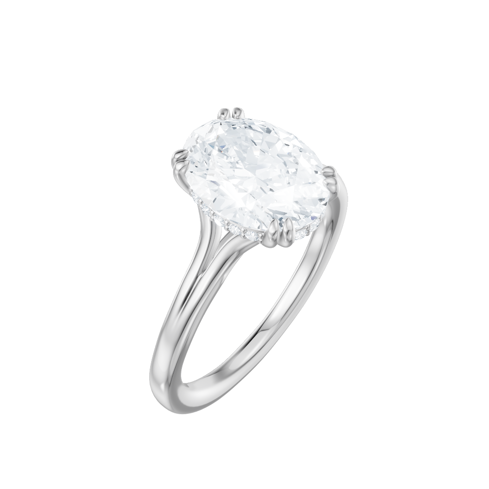 Valerie oval lab diamond engagement ring in platinum - view 3