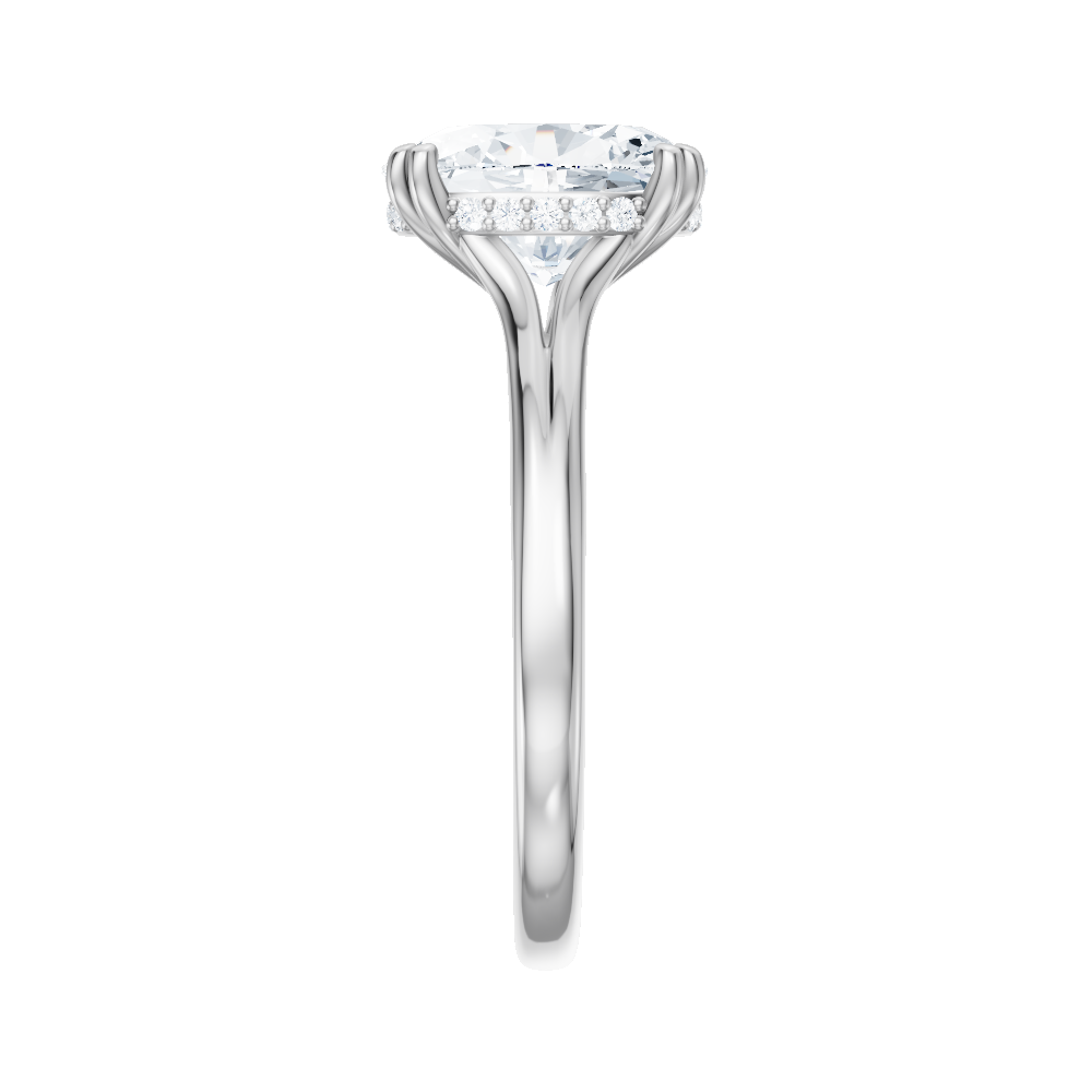 Valerie oval lab diamond engagement ring in platinum - view 4