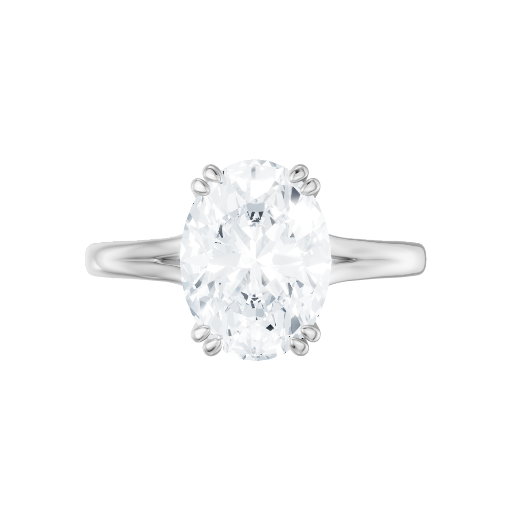 Valerie oval lab diamond engagement ring in 14k white gold - view 6