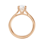 Valerie oval lab diamond engagement ring in 18k rose gold - view 2
