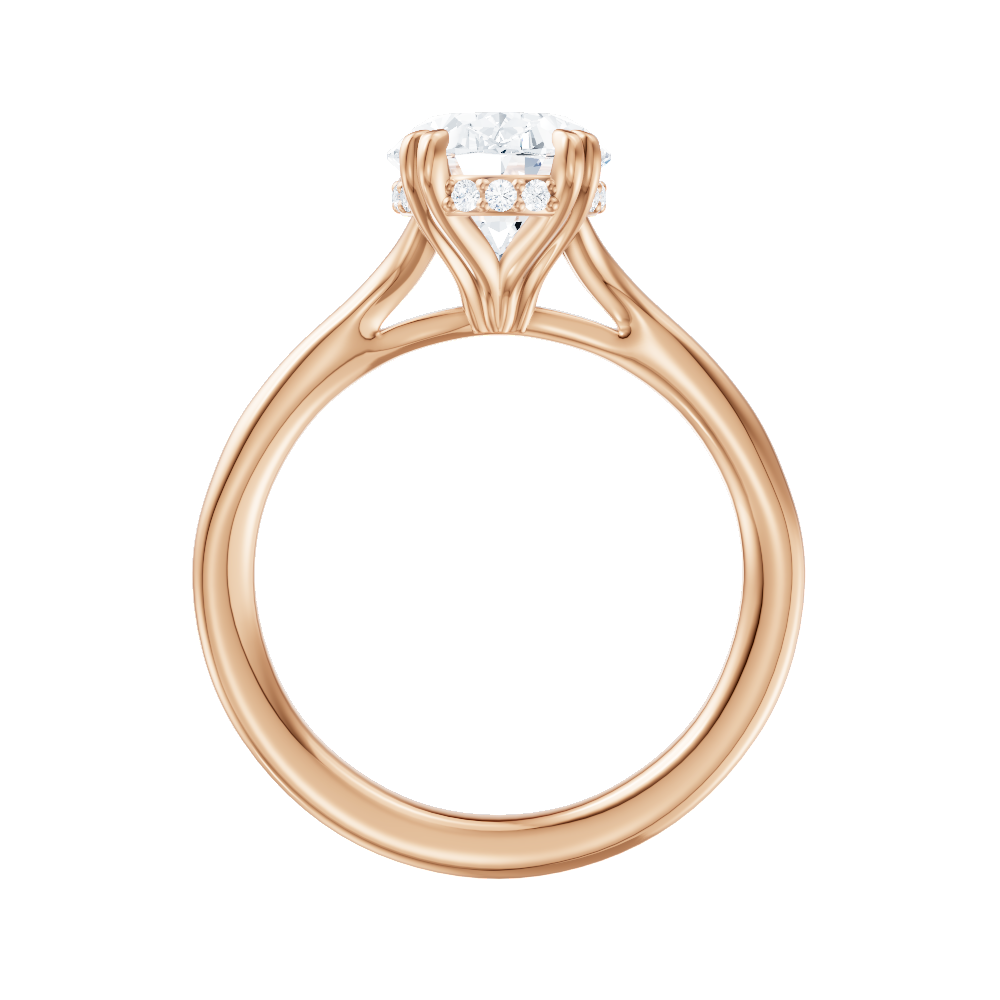 Valerie oval lab diamond engagement ring in 18k rose gold - view 2