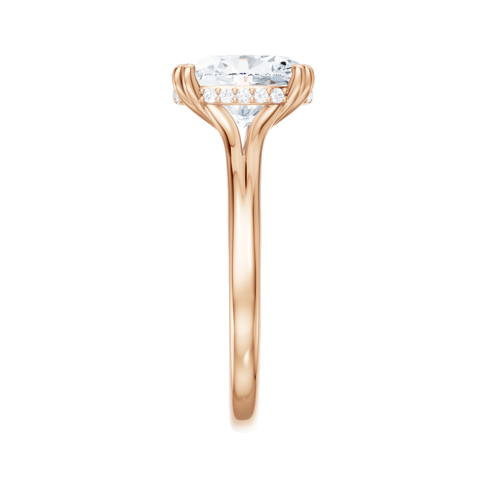 Valerie oval lab diamond engagement ring in 18k rose gold - view 4