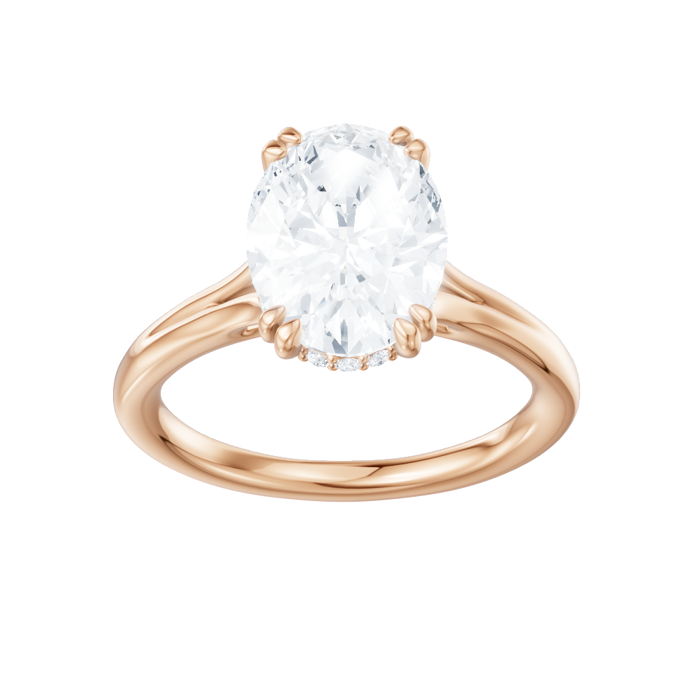 Valerie oval lab diamond engagement ring in 18k rose gold - view 5