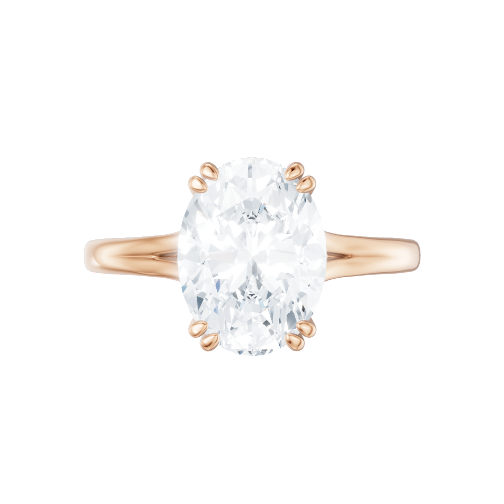Valerie oval lab diamond engagement ring in 18k rose gold - view 6
