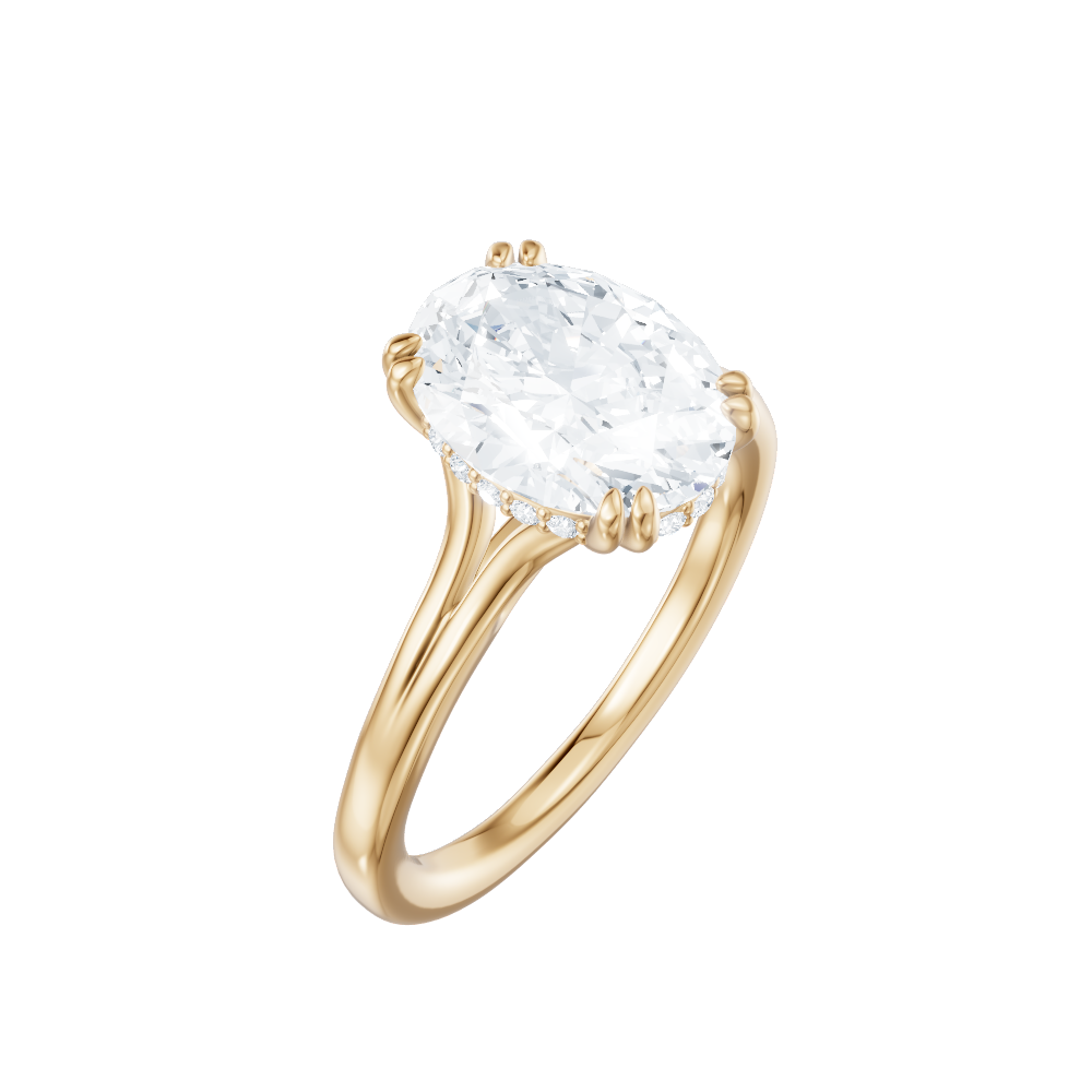 Valerie oval lab diamond engagement ring in 18k yellow gold - view 3