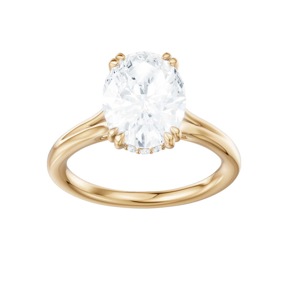 Valerie oval lab diamond engagement ring in 18k yellow gold - view 5