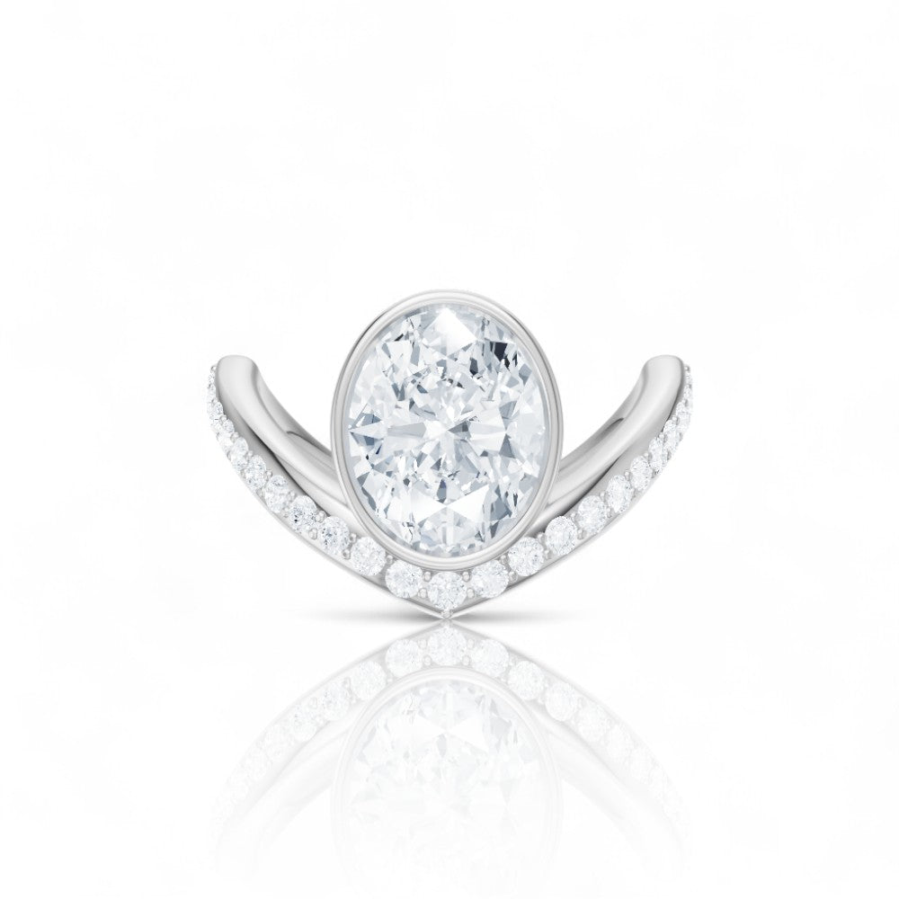 Whitney marquise lab diamond engagement ring in 14k white gold