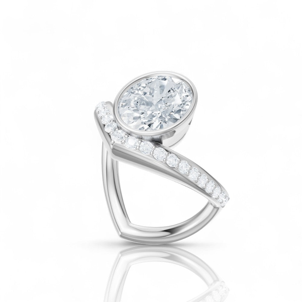 Whitney round lab diamond engagement ring in platinum - view 2