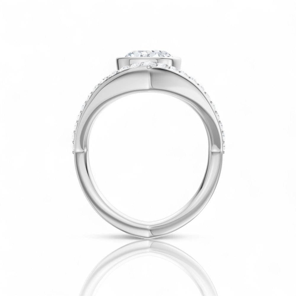Whitney marquise lab diamond engagement ring in platinum - view 3