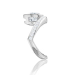 Whitney marquise lab diamond engagement ring in 14k white gold - view 4