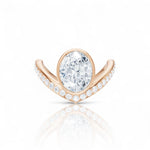Whitney oval lab diamond engagement ring in 18k rose gold
