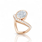 Whitney oval lab diamond engagement ring in 18k rose gold - view 2