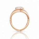 Whitney oval lab diamond engagement ring in 18k rose gold - view 3