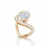 Whitney oval lab diamond engagement ring in 18k yellow gold - view 2