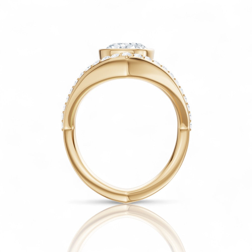 Whitney round lab diamond engagement ring in 18k yellow gold - view 3